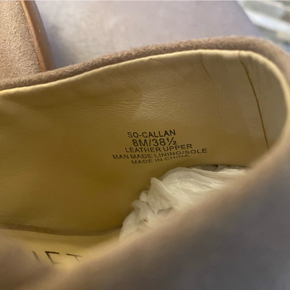 (EUC) SOLE SOCIETY BLOCK HEEL TAN SUEDE SLINGBACK PUMPS 8 (EXCELLENT CONDITION) - Picture 8 of 9